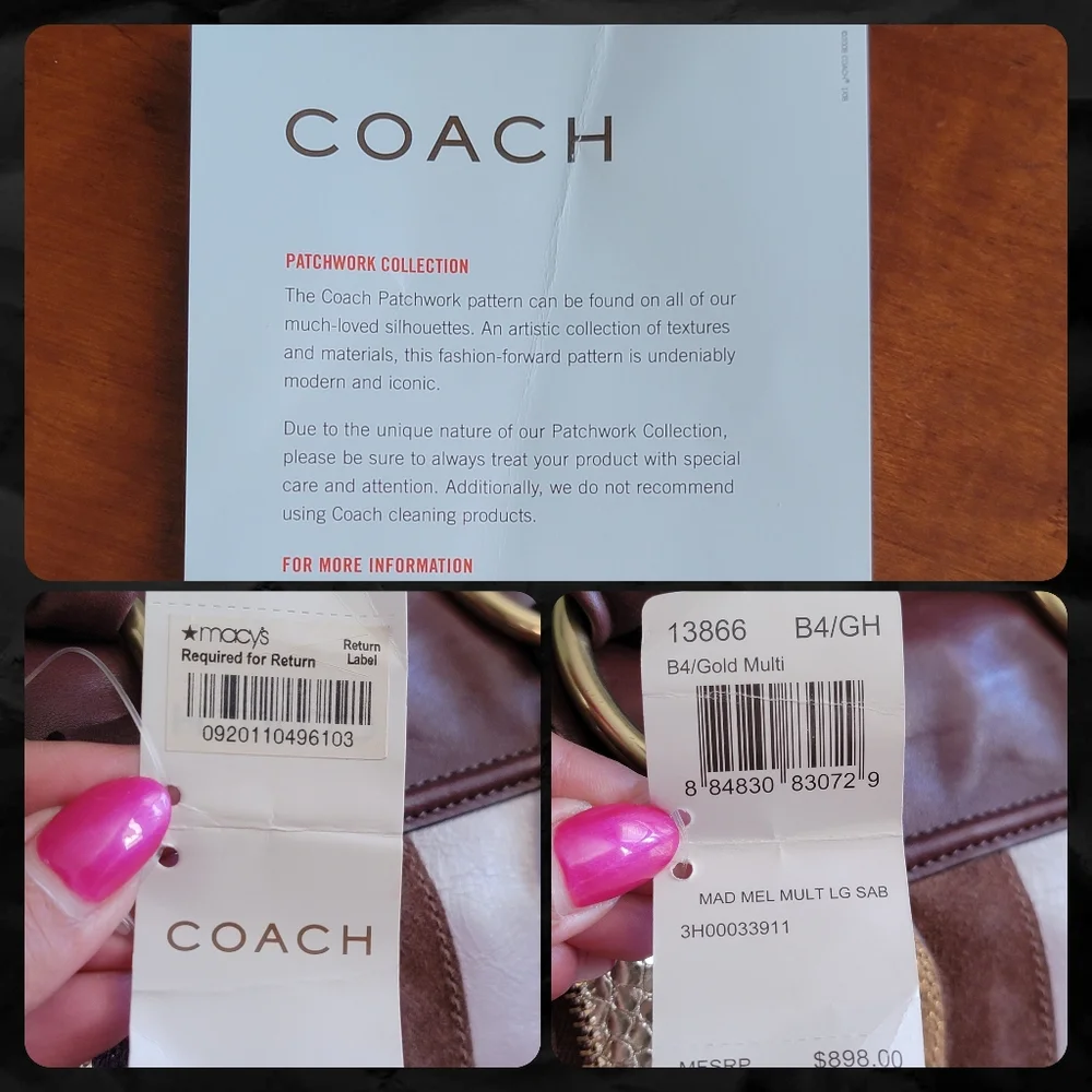 Coach 13866 Madison Large Sabrina Patchwork Leather Y2K Limited Edition NWT - Picture 14 of 16